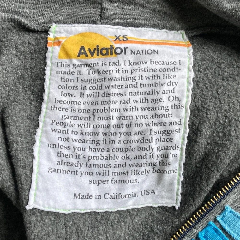 Aviator Nation Gray 5 Stripe Hoodie and Jogger Set XS - Picture 5 of 7
